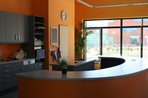 Küche (57 m²) mit Cafébereich